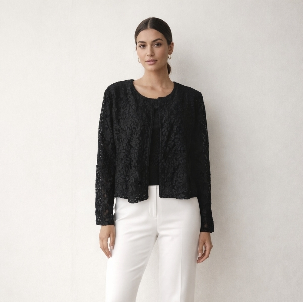 Impressions Black Lace Jacket